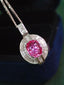 14K GOLD 2.17 CTW NATURAL PADPARADSCHA SAPPHIRE & DIAMOND PENDANT