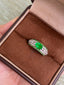 14K GOLD 1.20 CTW NATURAL EMERALD & DIAMOND RING