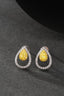 14K GOLD 0.57 CTW NATURAL YELLOW DIAMOND & DIAMOND EARRINGS