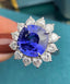 14K GOLD 10.39 CT NATURAL TANZANITE & DIAMOND RING