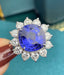 14K GOLD 10.39 CT NATURAL TANZANITE & DIAMOND RING