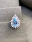 14K GOLD 5.33 CTW NATURAL AQUAMARINE & DIAMOND RING/PENDANT