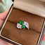 14K GOLD 2.06 CTW VIVID GREEN NATURAL EMERALD & DIAMOND RING