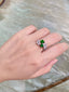 14K GOLD 2.06 CTW VIVID GREEN NATURAL EMERALD & DIAMOND RING