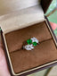 14K GOLD 2.06 CTW VIVID GREEN NATURAL EMERALD & DIAMOND RING