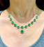 14K GOLD 15.8 CT VIVID GREEN NATURAL EMERALD & DIAMOND NECKLACE