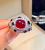 14K GOLD 3.09 CT NATURAL RUBY & DIAMOND RING