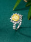 14K GOLD 1.89 CTW NATURAL YELLOW DIAMOND & DIAMOND RING