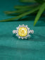 14K GOLD 1.89 CTW NATURAL YELLOW DIAMOND & DIAMOND RING