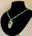 14K GOLD 8 CT VIVID GREEN NATURAL EMERALD & DIAMOND NECKLACE