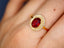 14K GOLD 1.05 CT VIVID RED NATURAL RUBY & DIAMOND RING