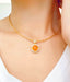 14K GOLD 7.5 CT NATURAL SPESSARTINE & DIAMOND PENDANT