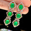 14K GOLD 5.5 CT VIVID GREEN NATURAL EMERALD & DIAMOND EARRINGS