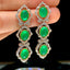 14K GOLD 5.5 CT VIVID GREEN NATURAL EMERALD & DIAMOND EARRINGS