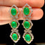 14K GOLD 5.5 CT VIVID GREEN NATURAL EMERALD & DIAMOND EARRINGS