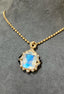 14K GOLD 4.65 CTW NATURAL MOONSTONE & DIAMOND PENDANT