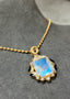 14K GOLD 4.65 CTW NATURAL MOONSTONE & DIAMOND PENDANT