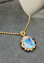 14K GOLD 4.65 CTW NATURAL MOONSTONE & DIAMOND PENDANT