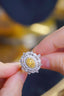 14K GOLD 1.48 CTW NATURAL YELLOW DIAMOND & DIAMOND RING/PENDANT