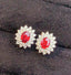 14K GOLD 1.16 CTW NATURAL RUBY & DIAMOND EARRINGS