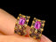 14K GOLD 1.1 CT NATURAL SAPPHIRE & DIAMOND EARRINGS