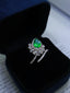 14K GOLD 2.30 CTW VIVID GREEN NATURAL EMERALD & DIAMOND RING