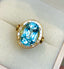 14K GOLD 7.65 CT NATURAL AQUAMARINE & DIAMOND RING