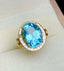 14K GOLD 7.65 CT NATURAL AQUAMARINE & DIAMOND RING