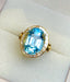 14K GOLD 7.65 CT NATURAL AQUAMARINE & DIAMOND RING