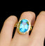 14K GOLD 7.65 CT NATURAL AQUAMARINE & DIAMOND RING