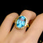 14K GOLD 7.65 CT NATURAL AQUAMARINE & DIAMOND RING