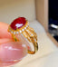 14K GOLD 3.44 CT NATURAL RUBY & DIAMOND RING