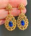 14K GOLD 2.8 CT NATURAL SAPPHIRE & DIAMOND EARRINGS