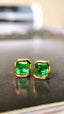 14K GOLD 0.61 CT VIVID GREEN NATURAL EMERALD EARRINGS