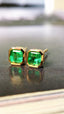 14K GOLD 0.61 CT VIVID GREEN NATURAL EMERALD EARRINGS