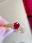 14K GOLD 1.24 CTW NATURAL RUBY & DIAMOND RING