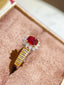 14K GOLD 1.24 CTW NATURAL RUBY & DIAMOND RING