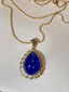 14K GOLD 29.58 CTW NATURAL TANZANITE & DIAMOND PENDANT