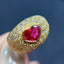 14K GOLD 1.85 CTW NATURAL RUBY & DIAMOND RING