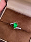 14K GOLD 1.10 CTW VIVID GREEN NATURAL EMERALD & DIAMOND RING