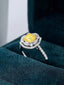 14K GOLD 0.90 CTW NATURAL YELLOW DIAMOND & DIAMOND RING