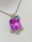 14K GOLD 34.86 CTW NATURAL KUNZITE & DIAMOND PENDANT