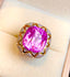 14K GOLD 14.3 CT NATURAL KUNZITE & DIAMOND RING