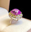 14K GOLD 14.3 CT NATURAL KUNZITE & DIAMOND RING