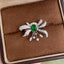 14K GOLD 0.92 CTW VIVID GREEN NATURAL EMERALD & DIAMOND RING