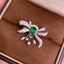 14K GOLD 0.92 CTW VIVID GREEN NATURAL EMERALD & DIAMOND RING