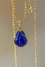 14K GOLD 14.55 CT NATURAL TANZANITE & DIAMOND PENDANT