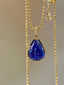 14K GOLD 14.55 CT NATURAL TANZANITE & DIAMOND PENDANT