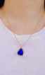 14K GOLD 14.55 CT NATURAL TANZANITE & DIAMOND PENDANT