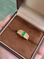 14K GOLD 0.83 CTW VIVID GREEN NATURAL EMERALD & DIAMOND RING